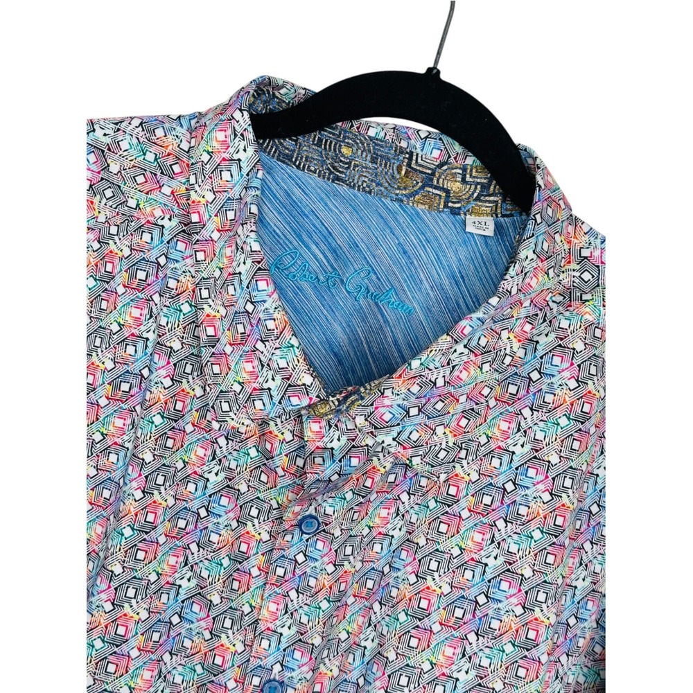 Robert Graham Shirt 4XL Multi Geometric Long Sleeve Button Down Classic Fit